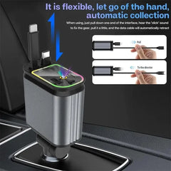 4 In 1 Retractable Car Charger starry light